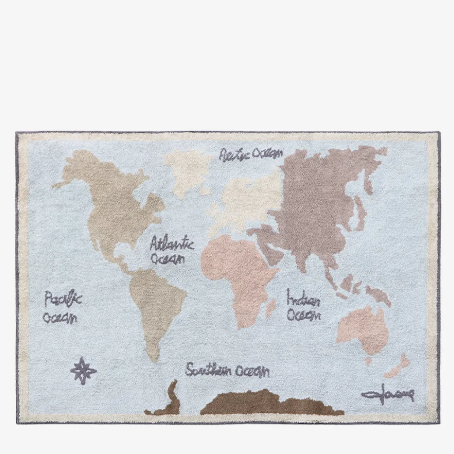 Lorena Canals Machine wasbaar vloerkleed Landkaart