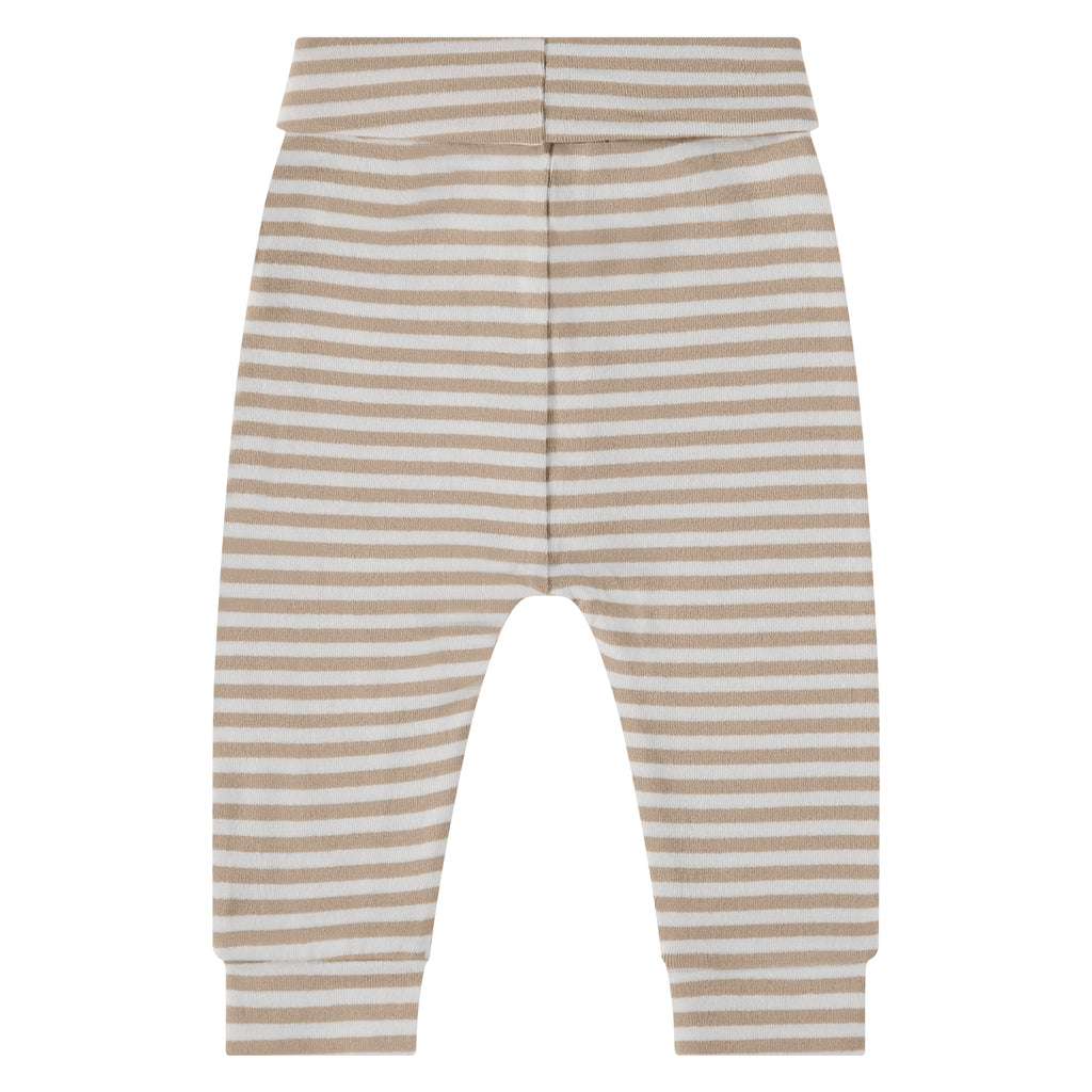 Gestreept beige babybroekje