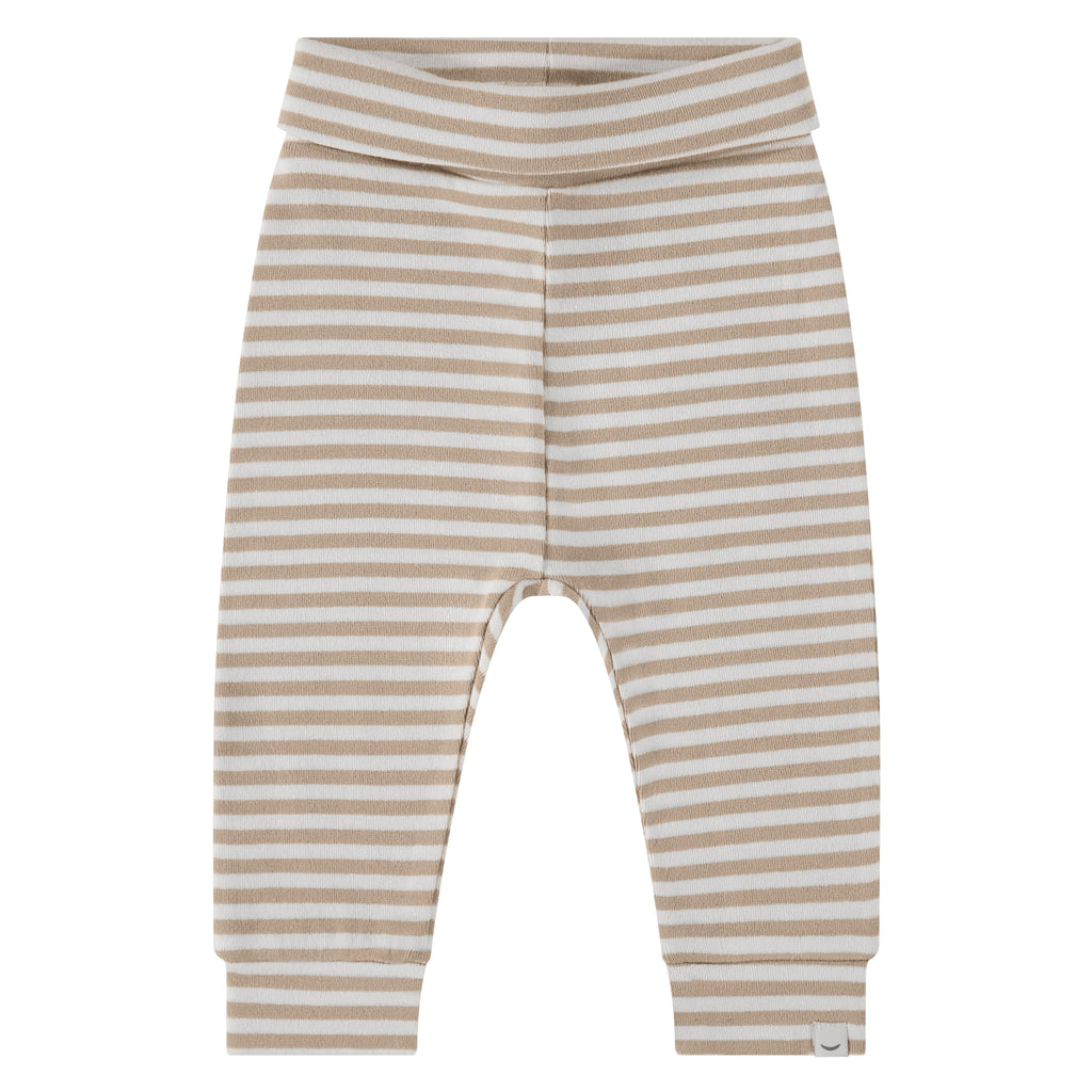 Beige gestreept babybroekje