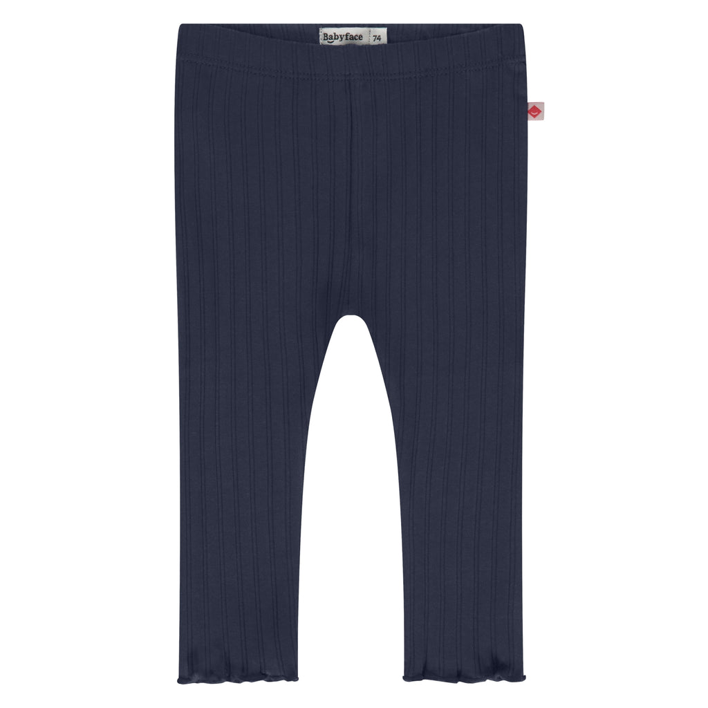 Een donkerblauwe baby legging