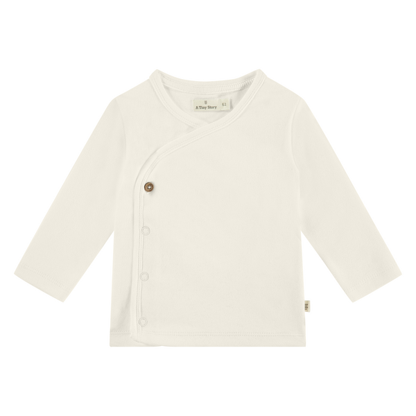 Een witte longsleeve met overslag
