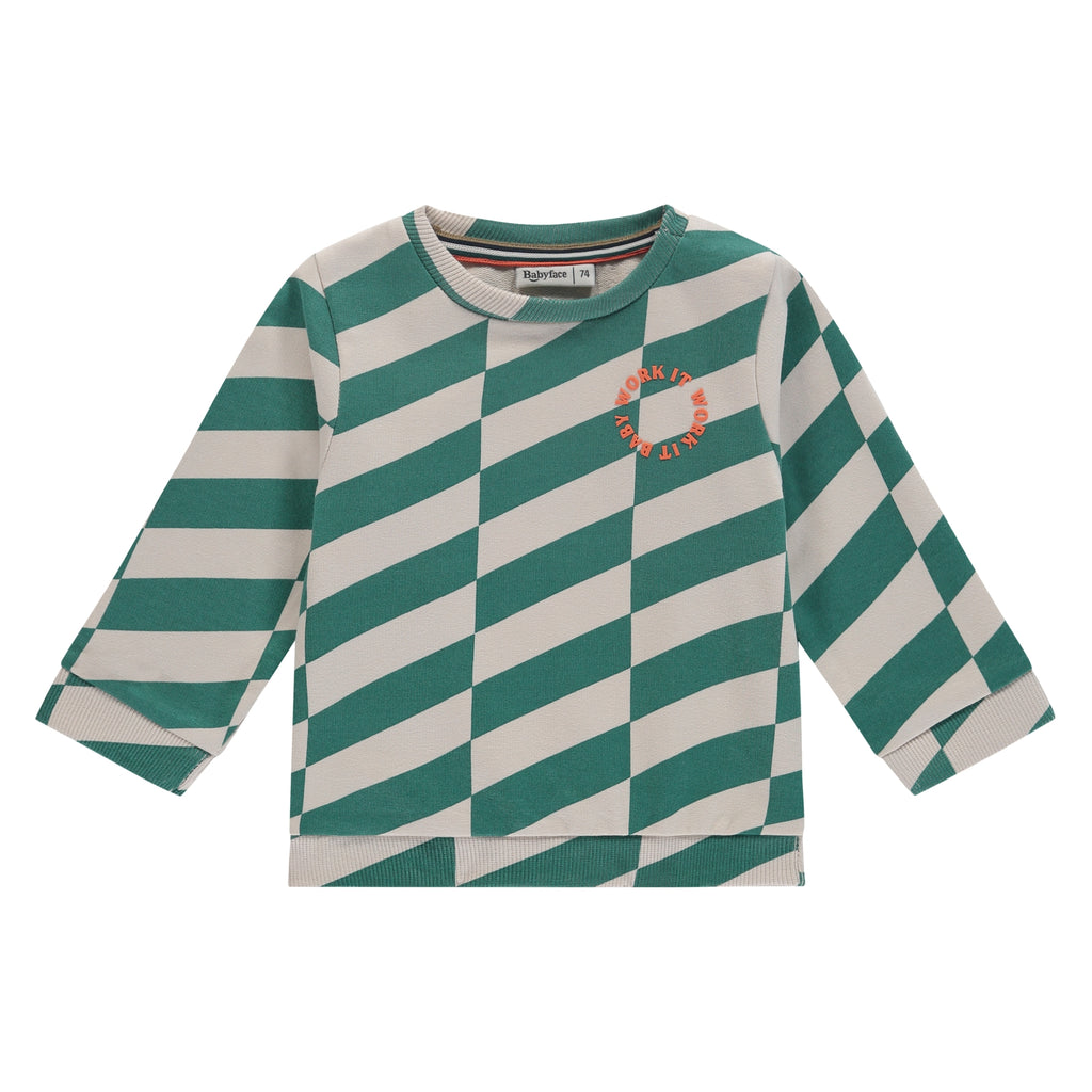 Een groen baby sweatshirt