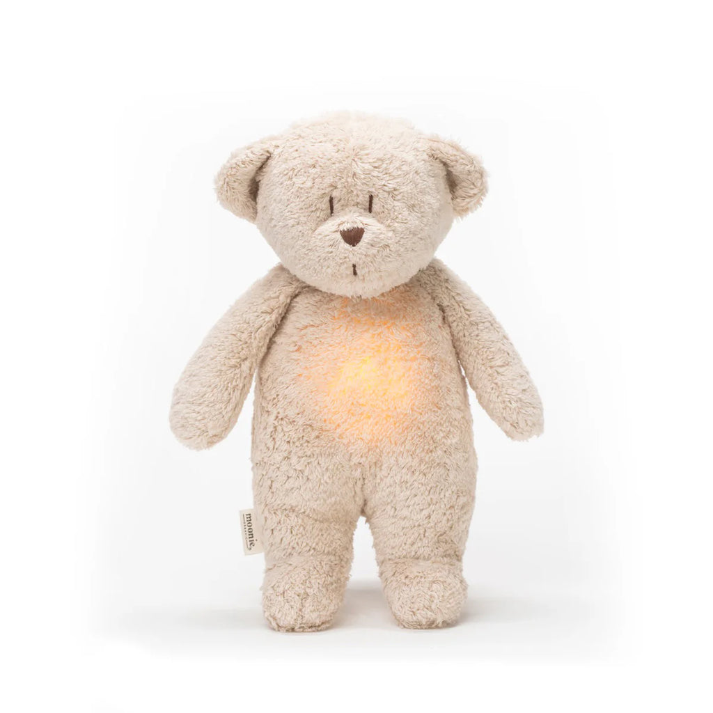 Moonie 2.0 Upgrade - Knuffel Hartslag en Licht - Beer Organic Sand Natur
