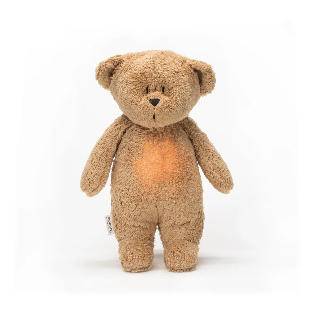 Moonie 2.0 Upgrade - Knuffel Hartslag en Licht - Beer Organic Cappuccino Natur