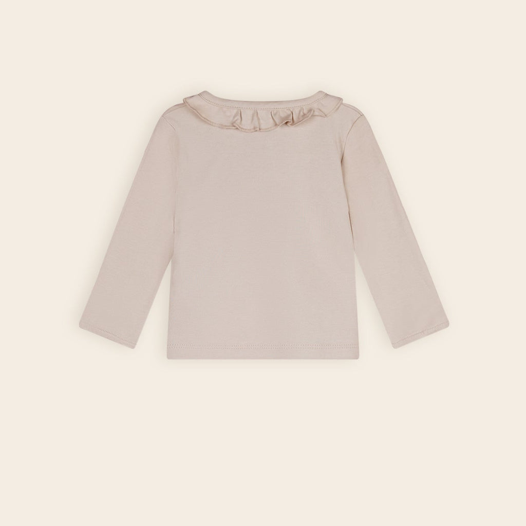 Petite Maison Baby longsleeve in beige, roze en wit. In de maat 50,56,62,68,74