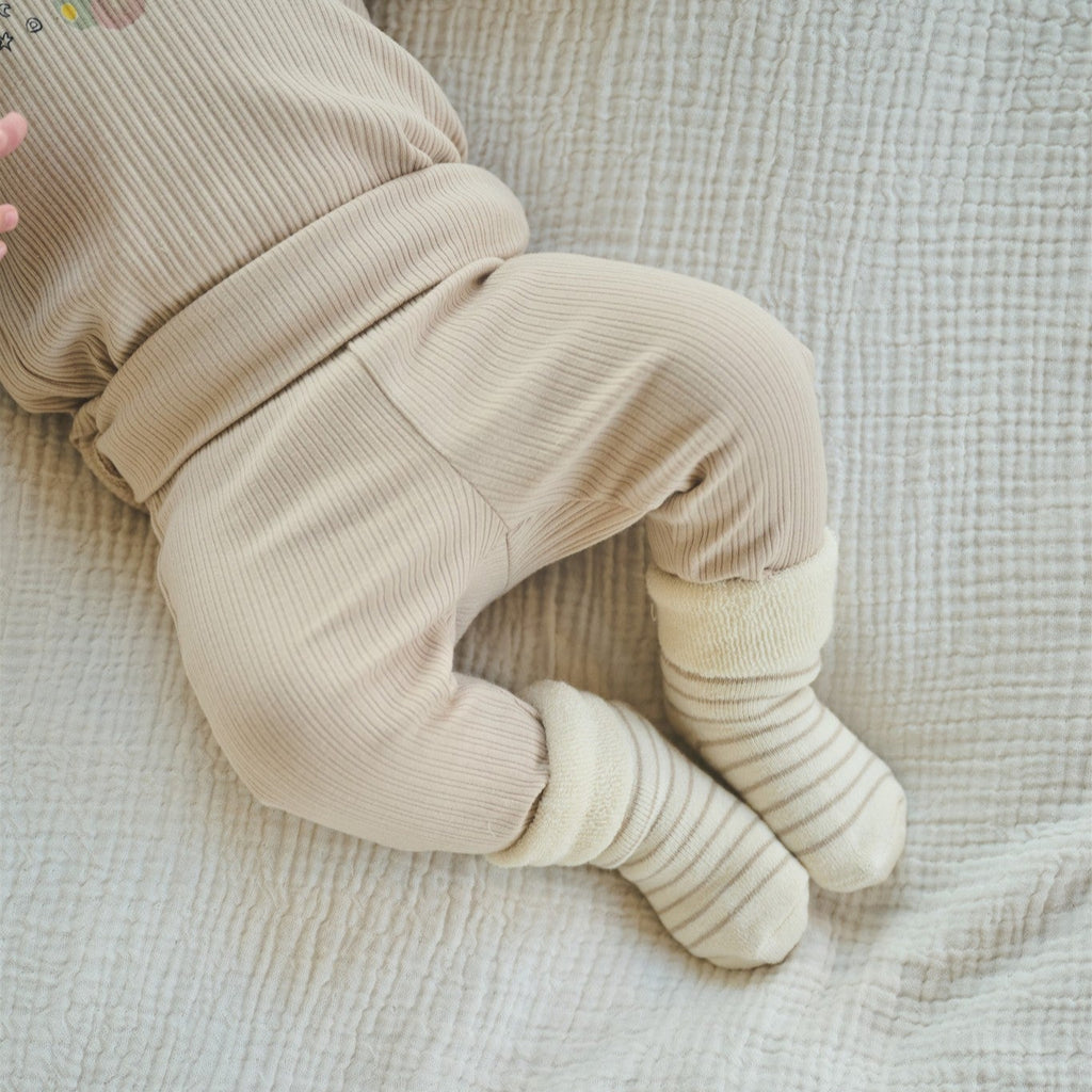 Petite Maison Babysokjes Setje Beige en Offwhite