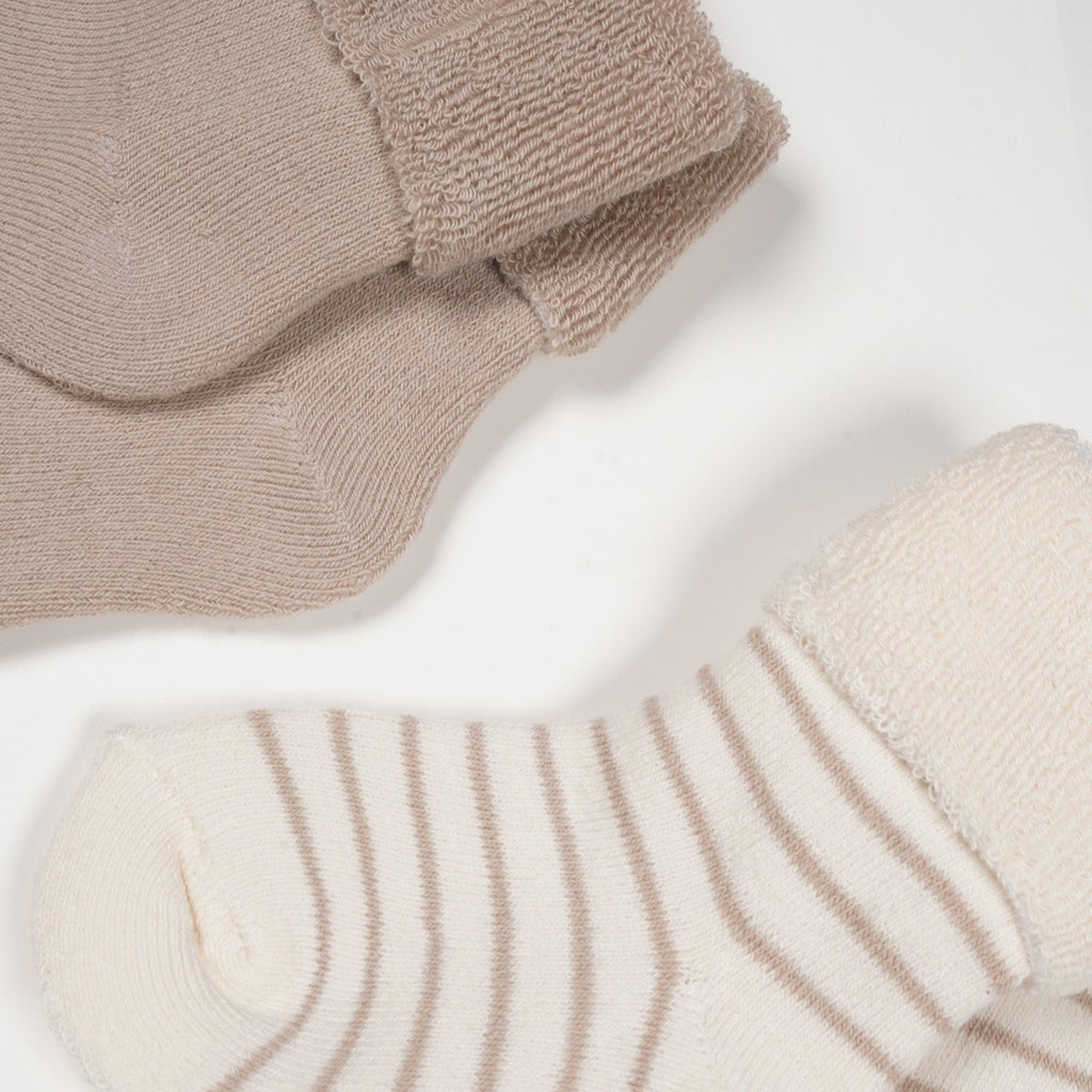 Petite Maison Babysokjes Setje Beige en Offwhite