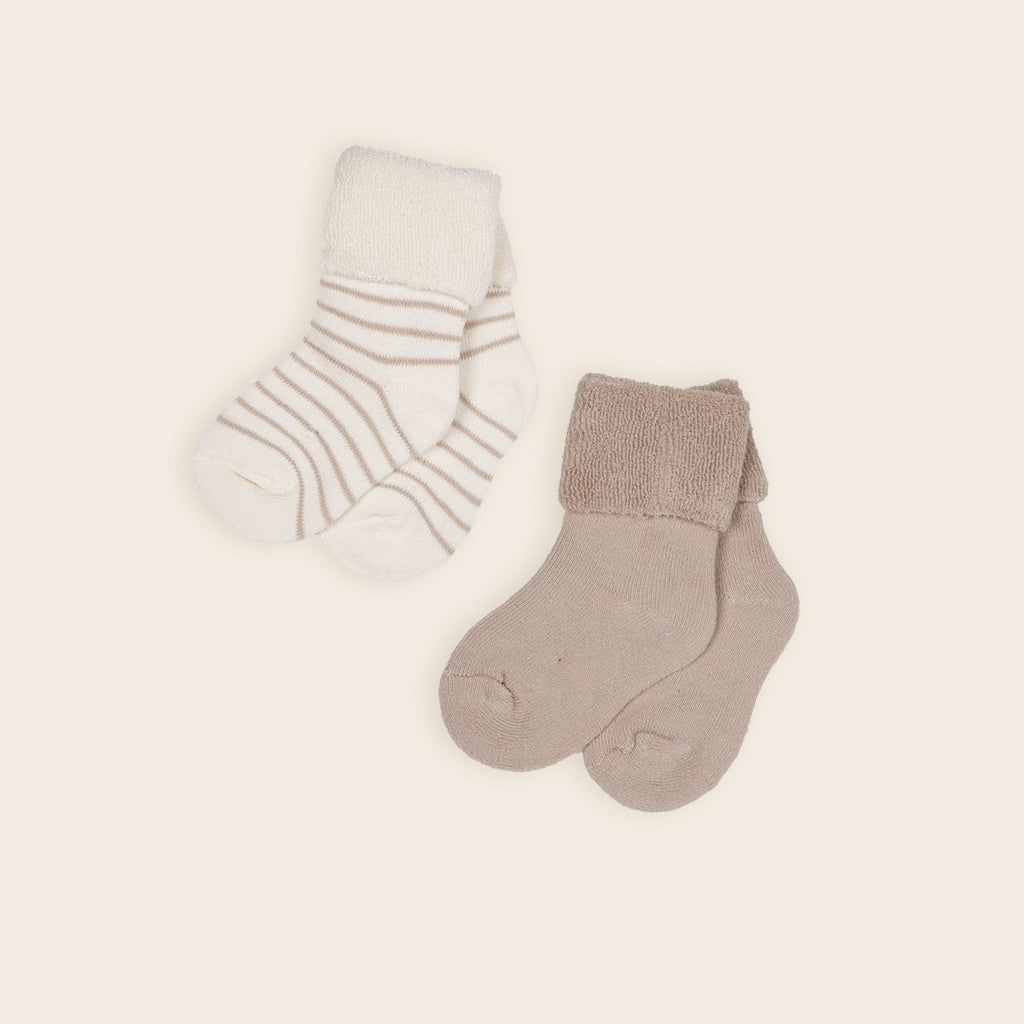 Petite Maison Babysokjes Setje Beige en Offwhite