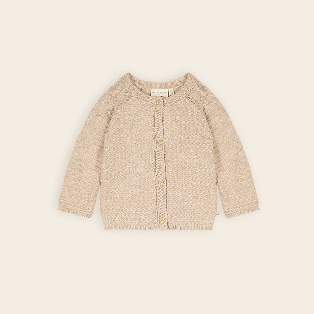 Petite Maison Baby vestje in de kleur beige, pink en wit. In maat 50,56,62,68,74.