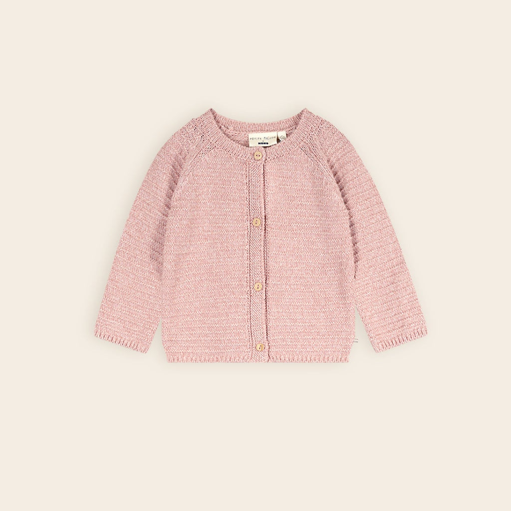 Petite Maison baby vestje in de kleur roze, wit en beige. In maat 50,56,62,68,74.