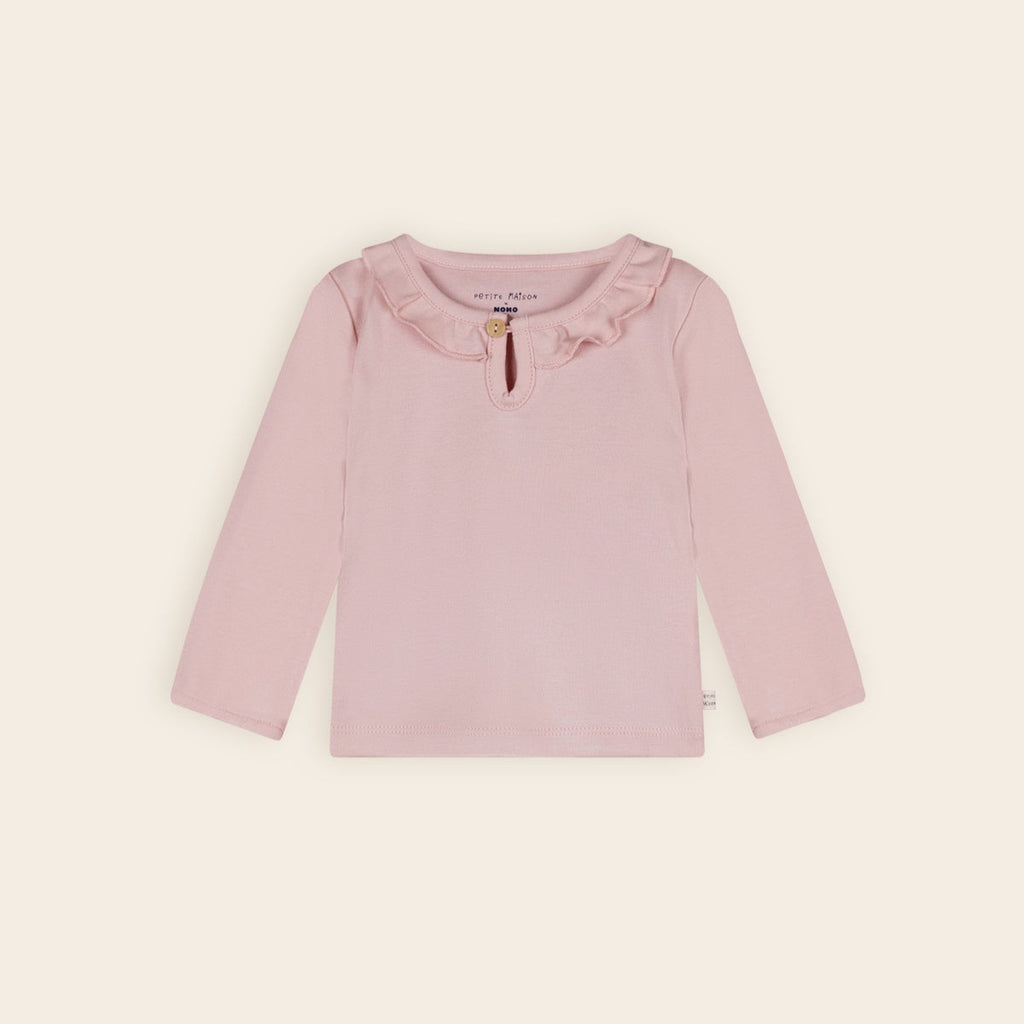 Petite Maison Longsleeve Baby in roze, wit en beige. In maat 50,56,62,68,74