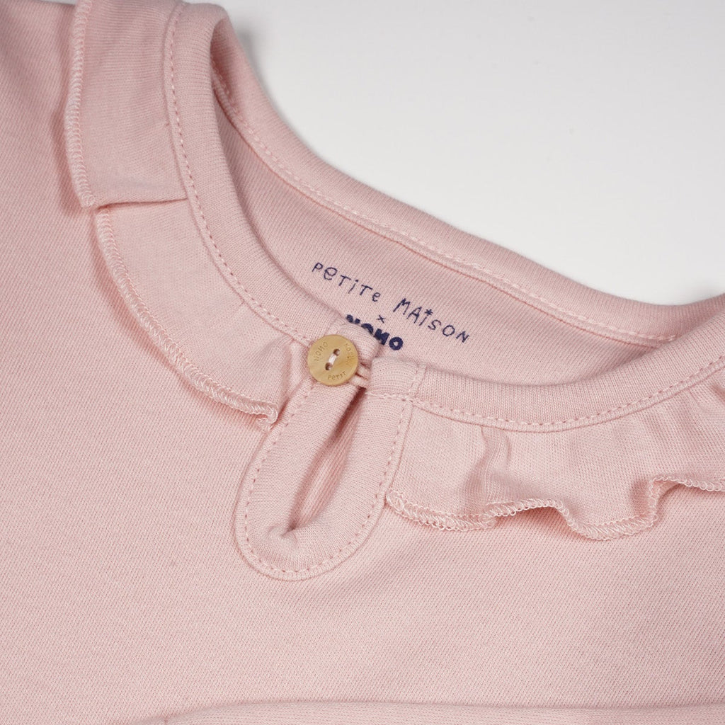 Petite Maison Longsleeve Baby in roze, wit en beige. In maat 50,56,62,68,74