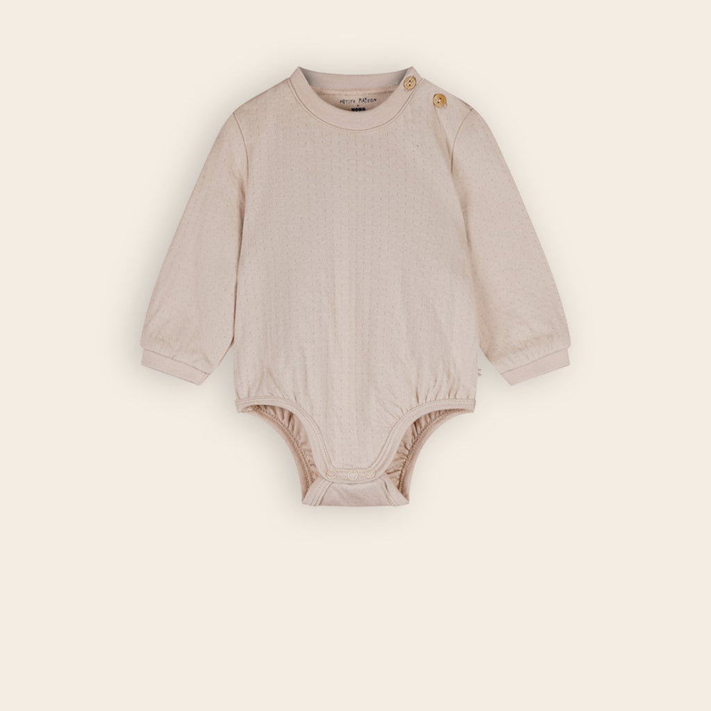 Petite Maison Romper Outmeal verkrijgbaar in maat 50-56,62,68,74