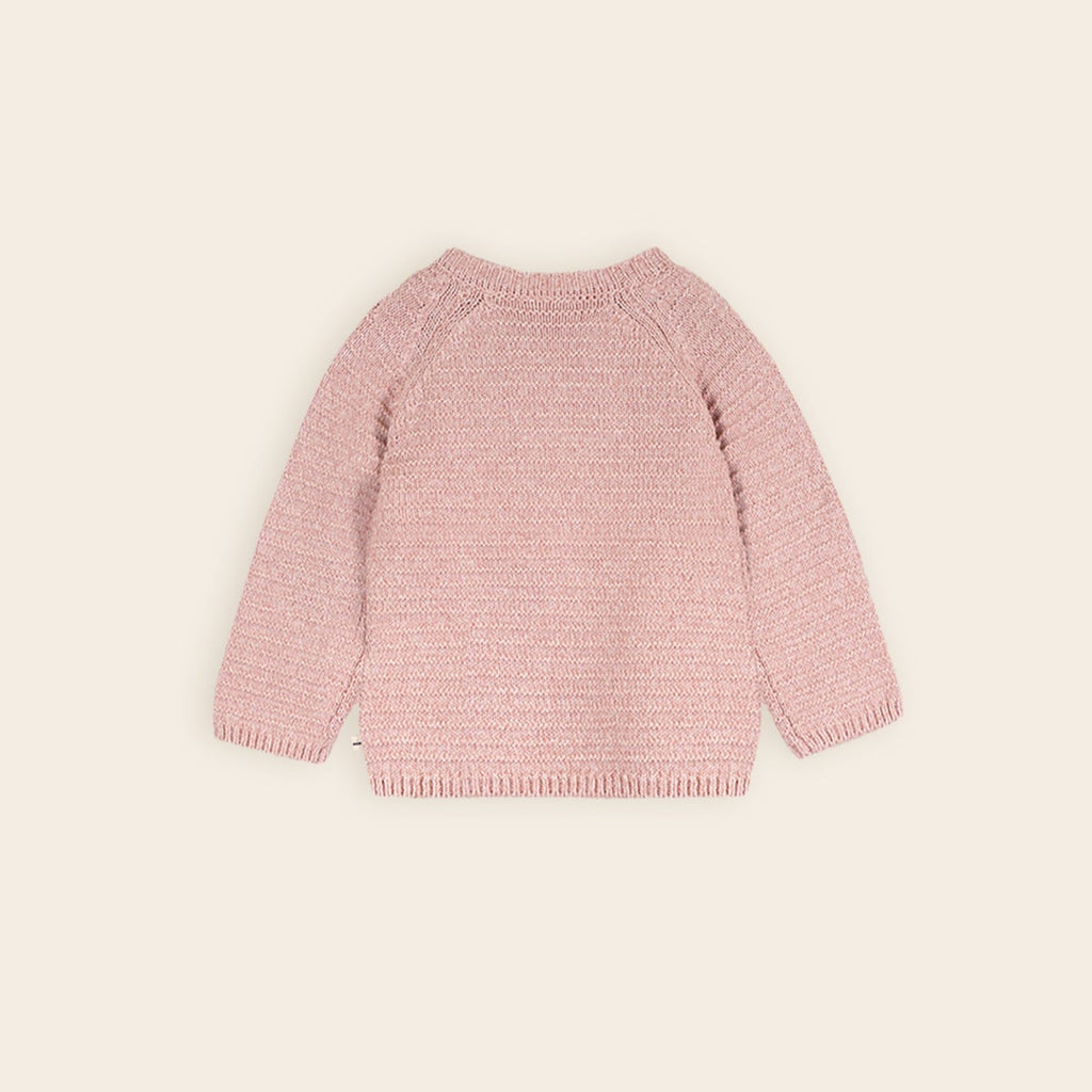 Petite Maison baby vestje in de kleur roze, wit en beige. In maat 50,56,62,68,74.