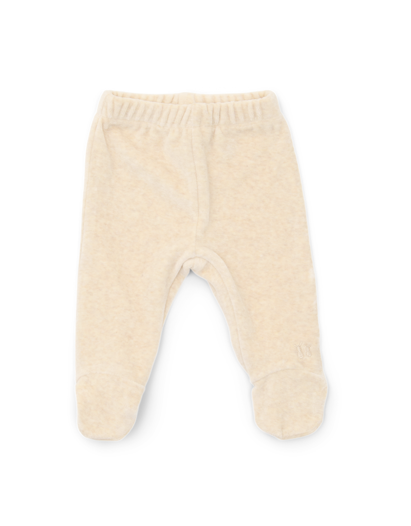Een beige babybroekje