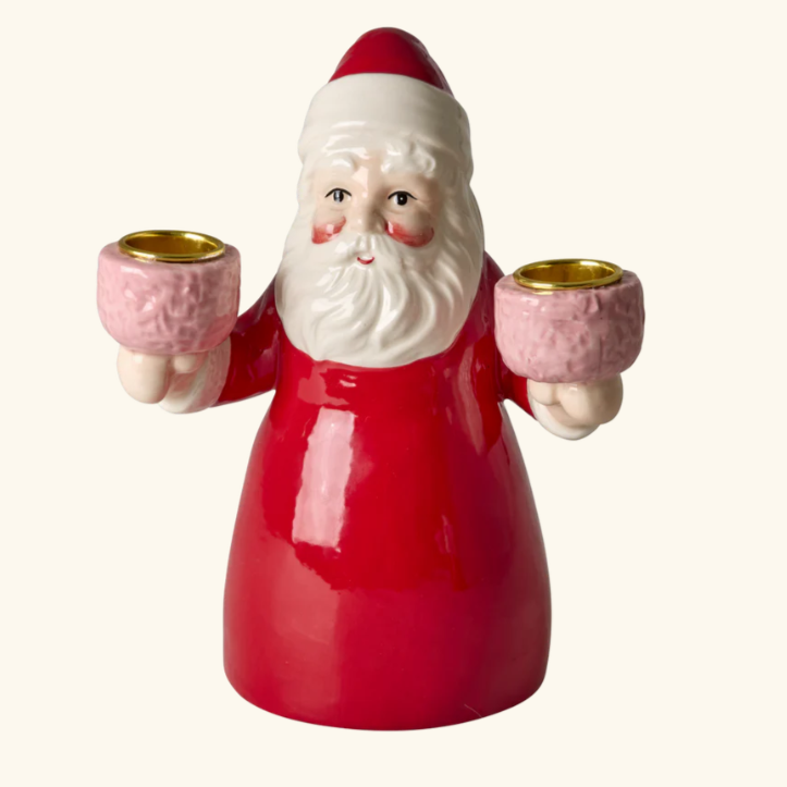 Kerstman Kandelaar gemaakt van Keramiek 