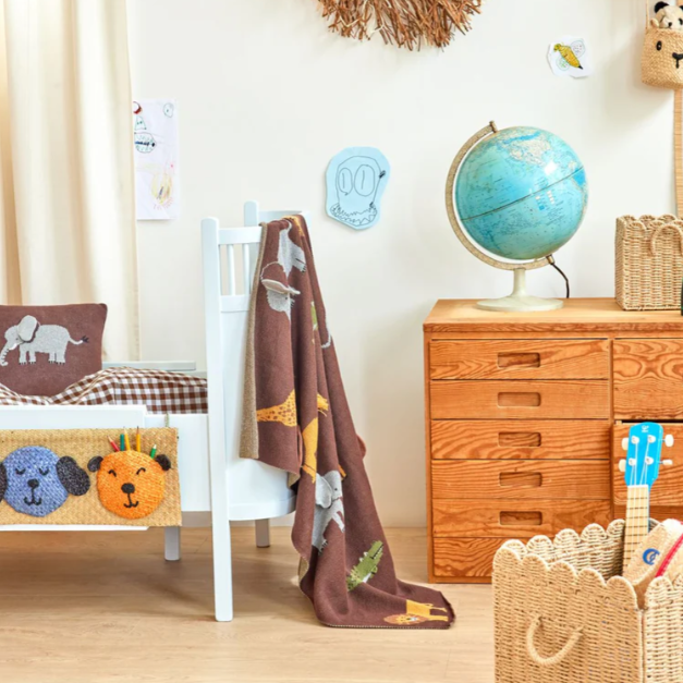 Rice - Babydeken Katoen - Bruin - Jungle dieren