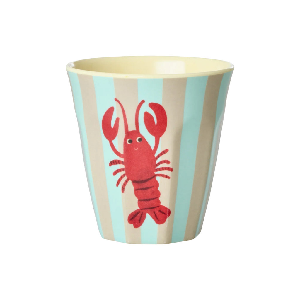 Rice Beker Set van 6 bekers. Voor kinderen. Gemaakt van melamine. Small  - 160 ml. Print Sealife verkrijgbaar in blauw en roze