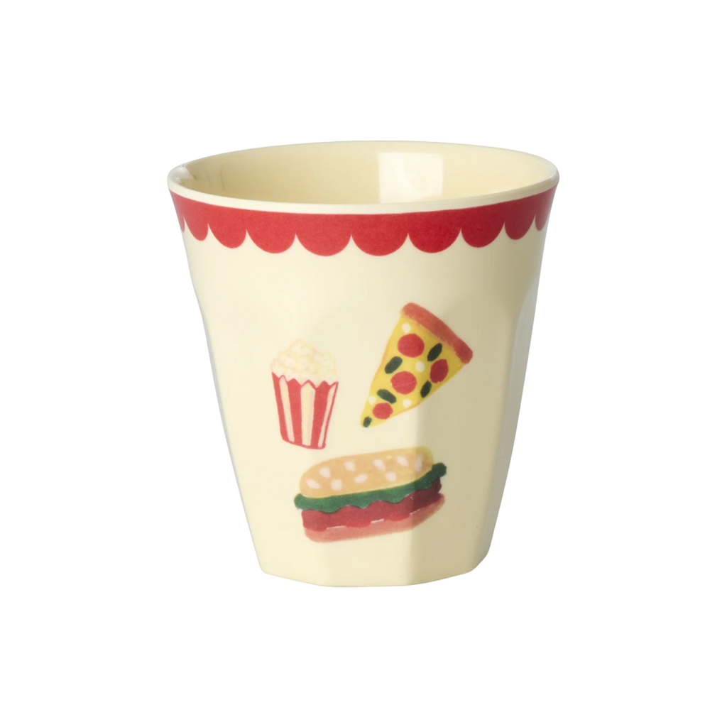 Rice Beker set van  kinderbekers, 160 ml, 6 verschillende bekers in de thema circus, blauw.
