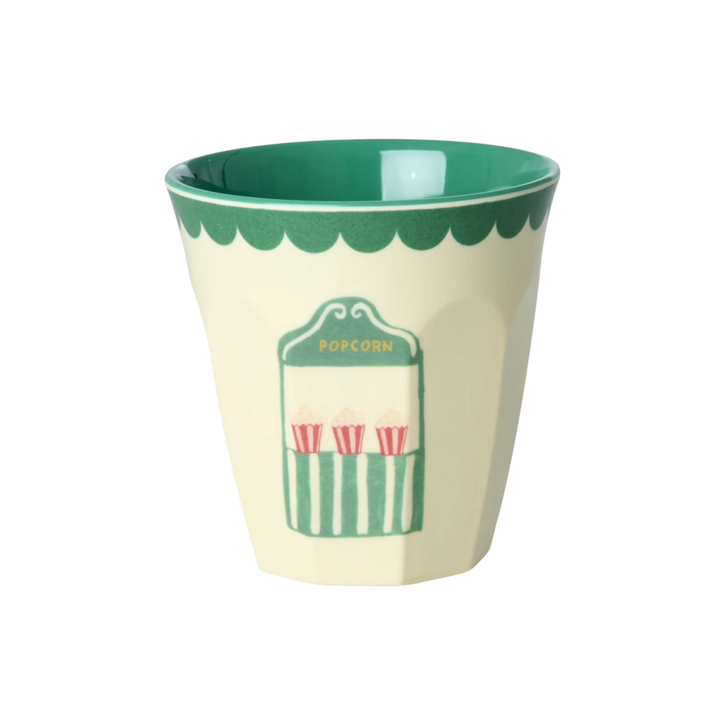 Rice Beker set van  kinderbekers, 160 ml, 6 verschillende bekers in de thema circus, blauw.