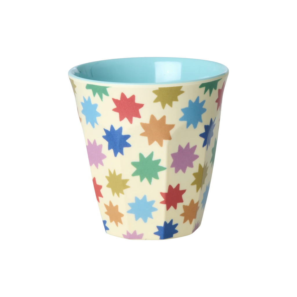 Rice Beker set van  kinderbekers, 160 ml, 6 verschillende bekers in de thema circus, blauw.