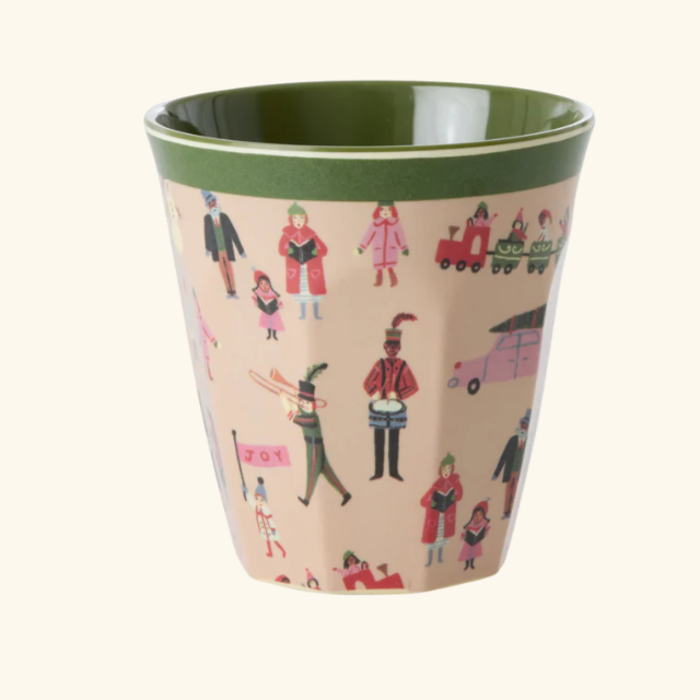 Melamine beker met holiday prints.