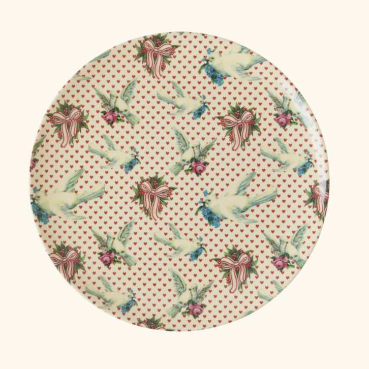 Melamine bordje van 20 cm met een kerst print.