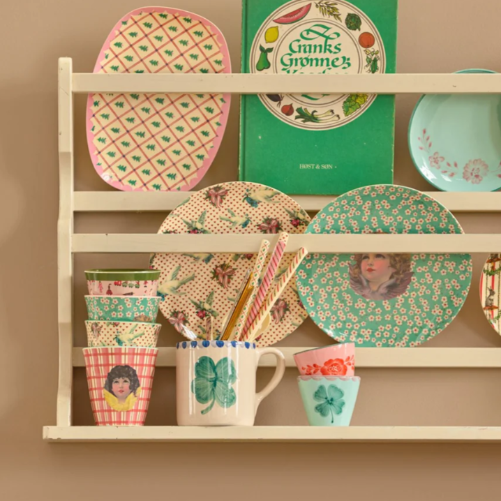 Rechthoekig bord van melamine met kerstbomen 