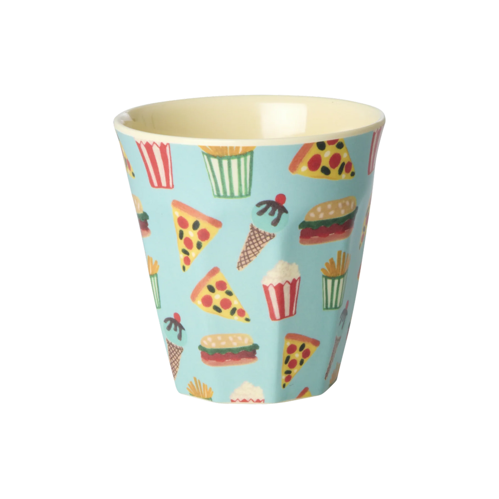 Rice Beker set van  kinderbekers, 160 ml, 6 verschillende bekers in de thema circus, blauw.