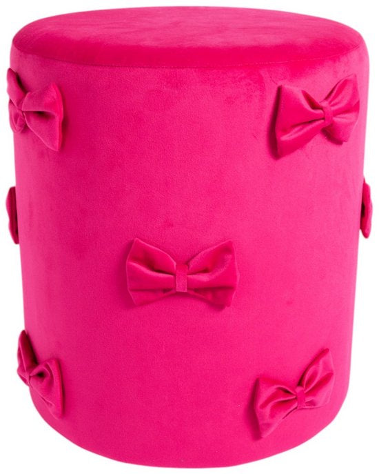 Roze poef met strikjes