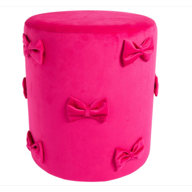 Roze pouf met strikken