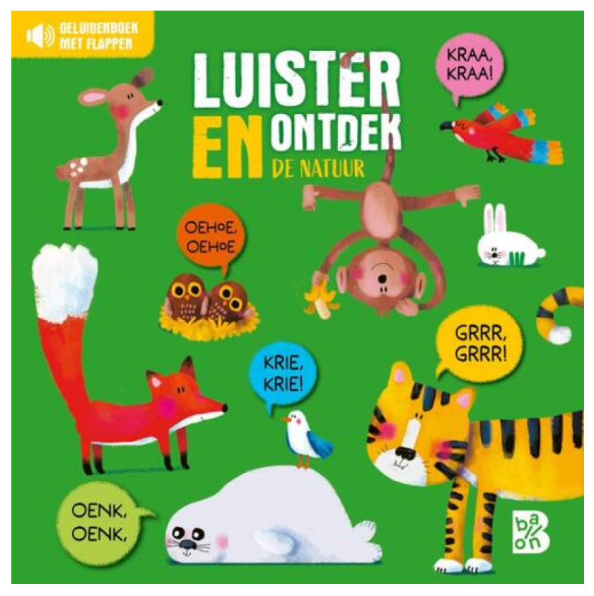 Luister en ontdek boek, de natuur.
Train de fijne motoriek van jongs af aan. Voertuigen en de natuur ontdekken in een geluidsboek met flappen.