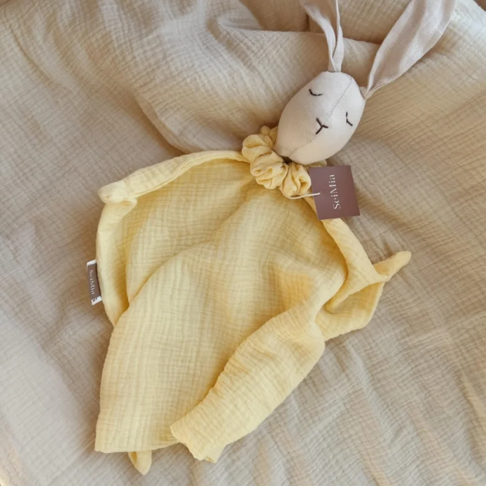 Knuffeldoekje Konijn Katoen Licht Geel