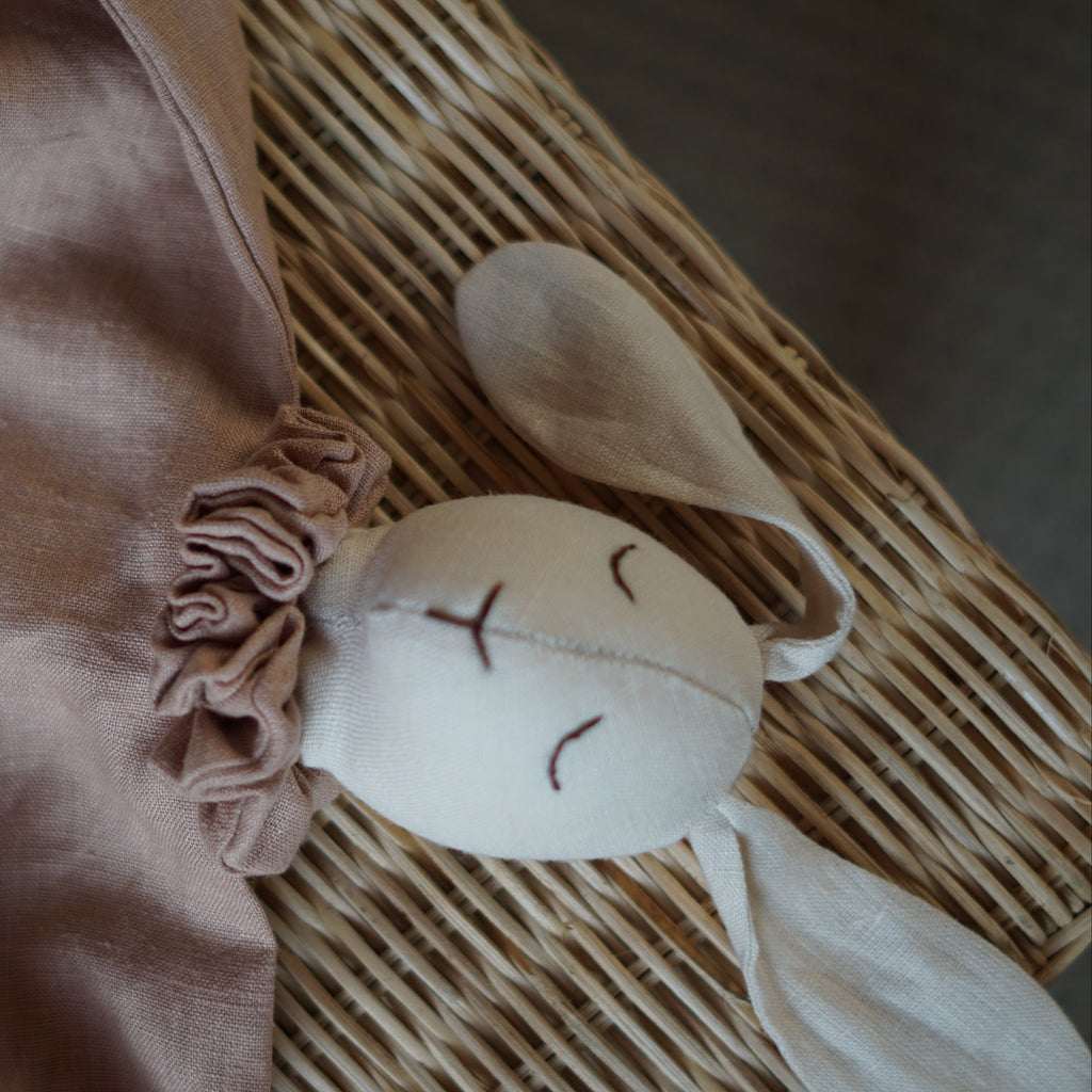 Knuffeldoekje konijn katoen beige