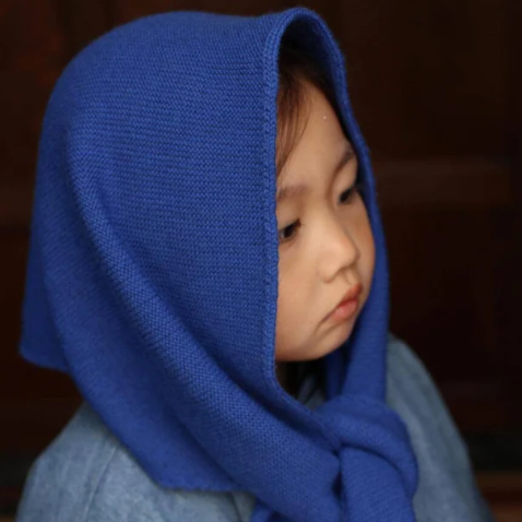 Hvid Sjaal Josephina Cobalt Blue