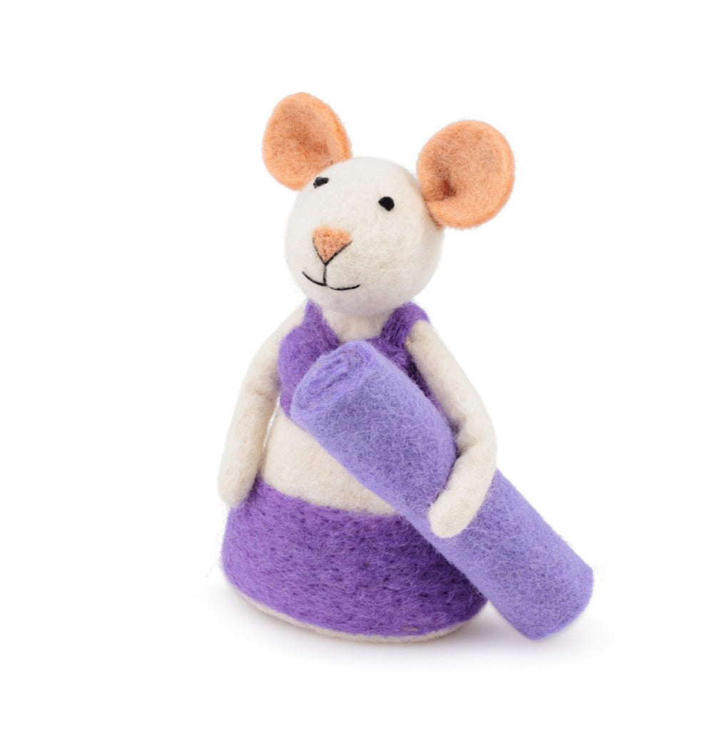 Sjaal met verhaal - Muis - Handpop - Yoga - Gemaakt van wolvilt.