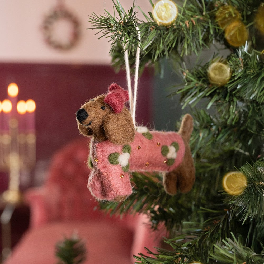 Kerstboomhanger Hanger Teckel Oudroze