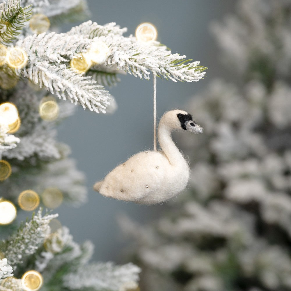 Kerstboomhanger Winter Zwaan