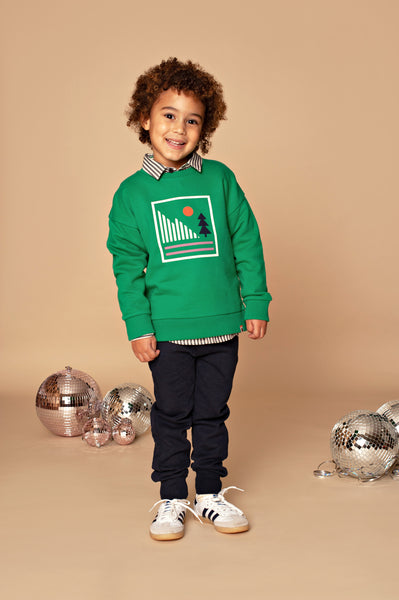 Stains & Stories Boys Sweater Grass Groen in maat 92,98,104,110,116