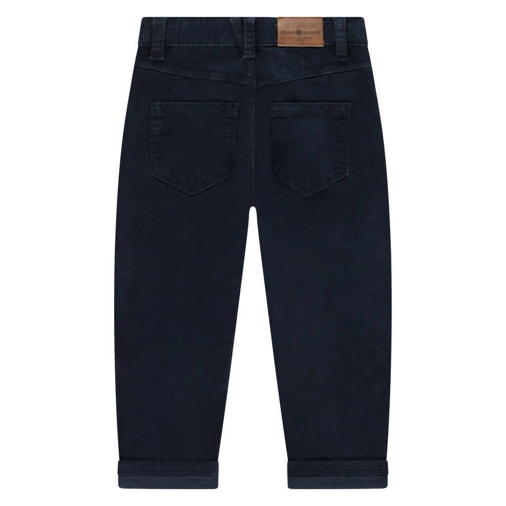 Stains & Stories Boys donker blauwe broek katoen in maat 92,98,104,110,116