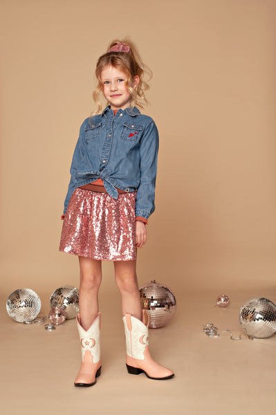 Stains & Stories Girls Rokje Glitter in maat 92,98,104,110,116