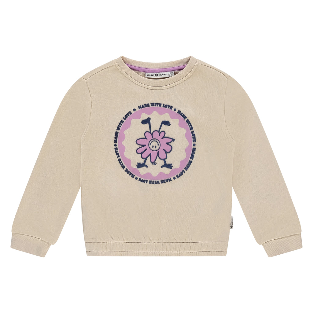 Stains & Stories  Girls Sweatshirt Cream in maat 92,98,104,110,116