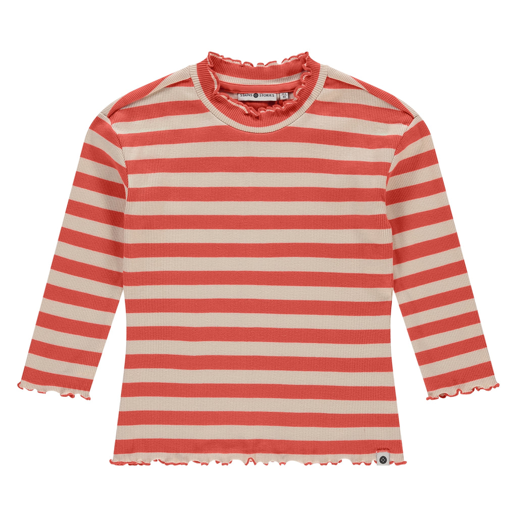 Stains & Stories  Girls T-shirt long sleeve Stripe maat 92 tot en met 116