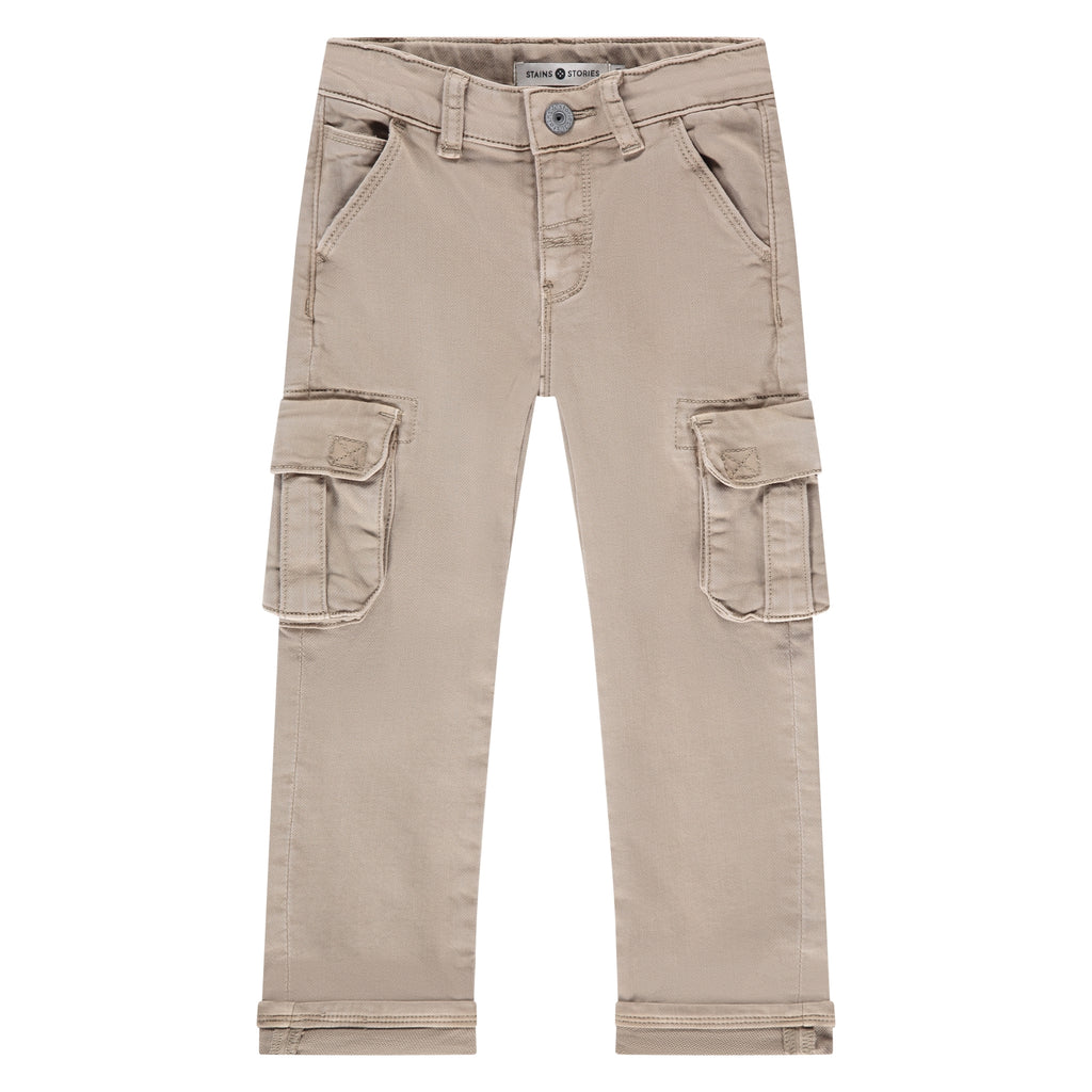 Stains & Stories Jongens Cargo beige maat 92 tot en met 116