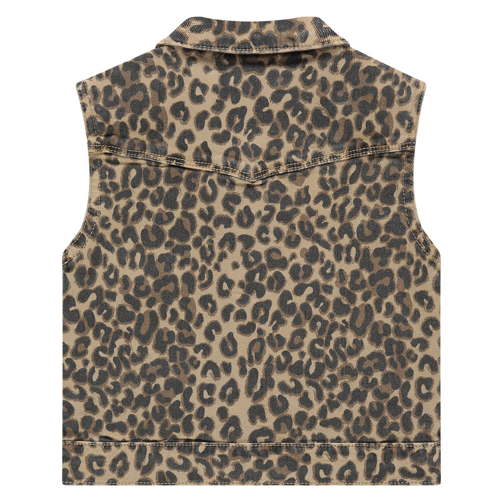 Stains & Stories Girls Gilet Panter maat 92 tot en met 116