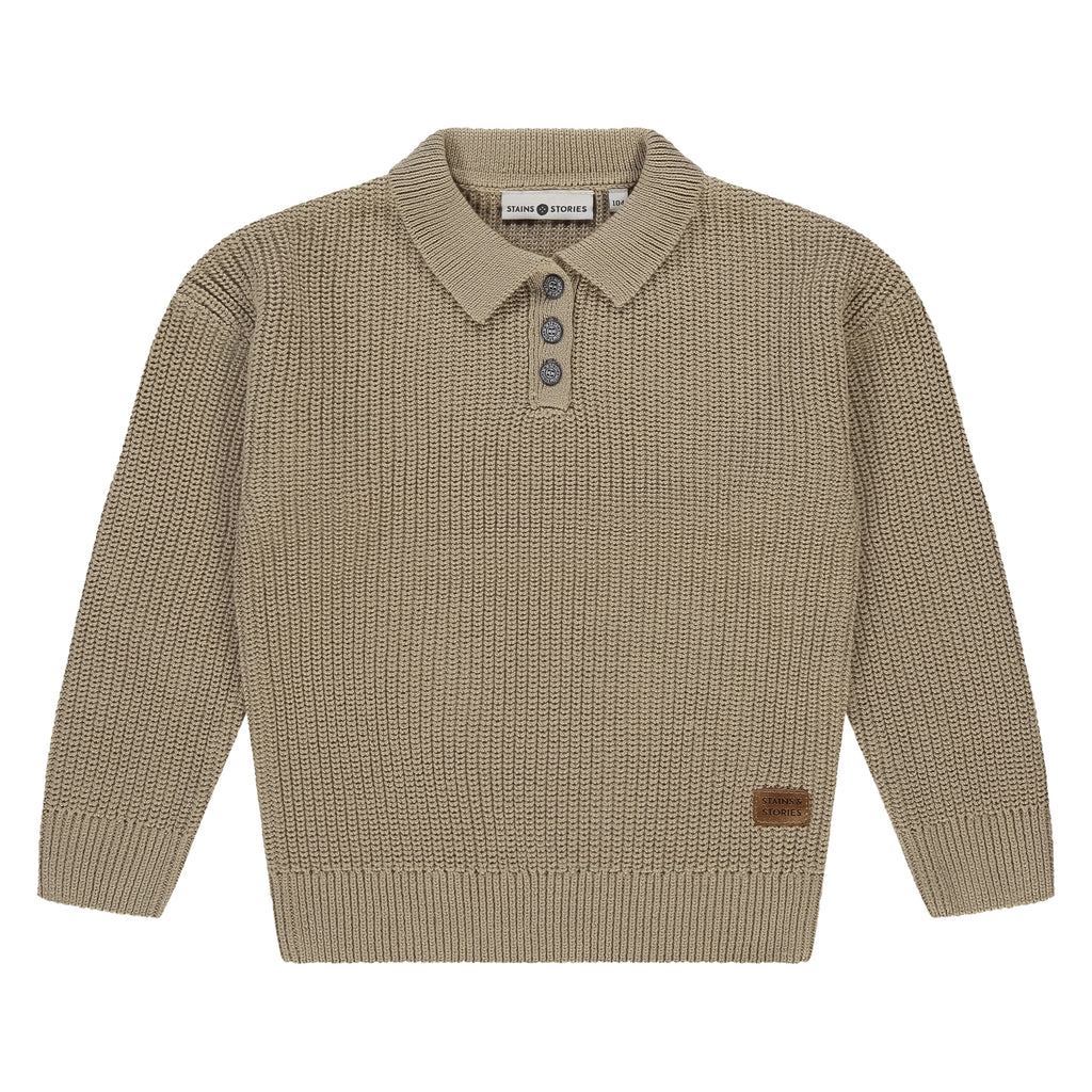 Stains & Stories Schipperstrui Beige Jongens maat 92 tot en met 116