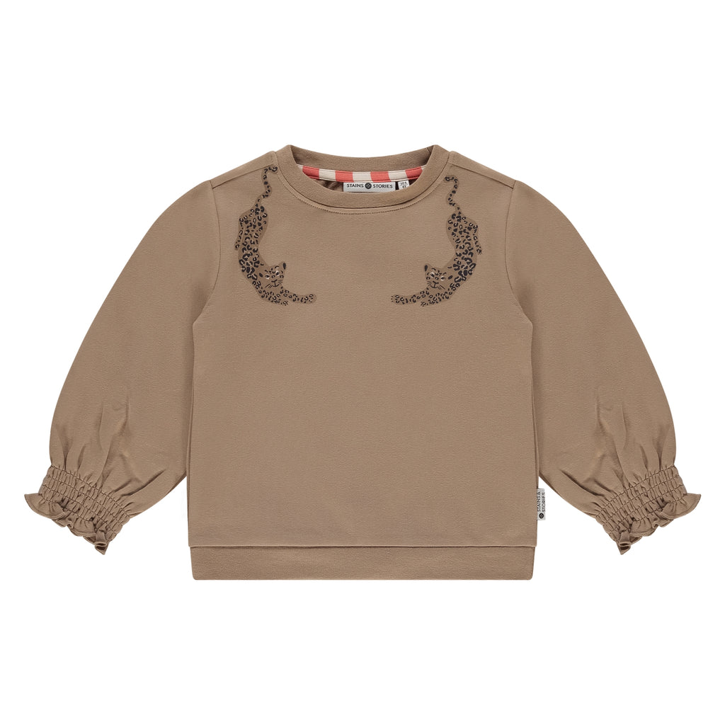 Stains & Stories Sweater Bruin Meisjes Maat 92 tot en met maat 116