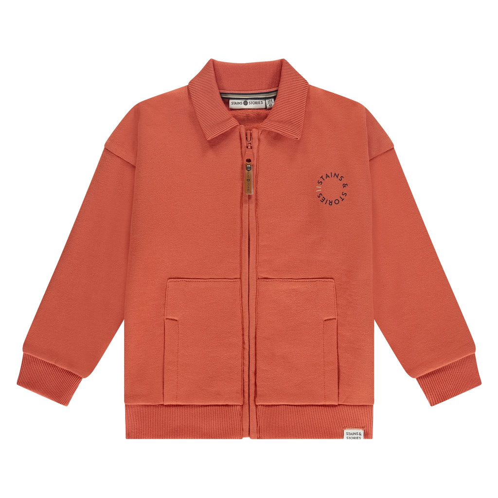 Stains & Stories Vest Jongens Oranje Maat 92 tot en met 116