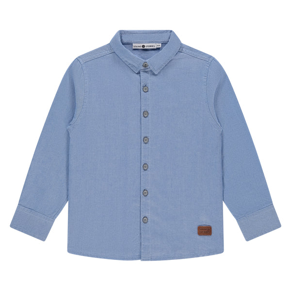 Stains & Stories boys shirt long sleeve Blue in maat 92,98,104,110,116