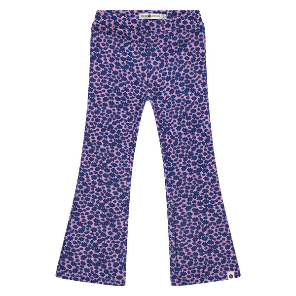 Stains & Stories girls flared pants purple gebloemd in maat 92 tot en met maat 116